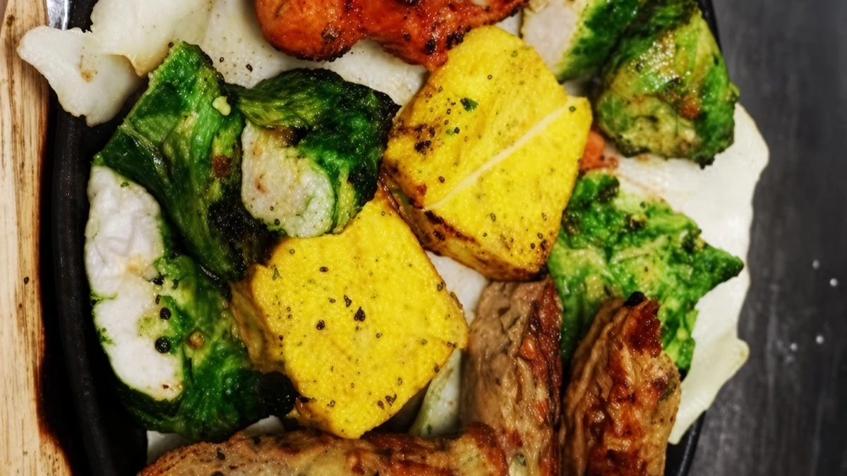 Darbar Grill assorted tandoori kababs with seekh kabab, chicken tikka and paneer tikka at Darbar Restaurant, Saskatoon