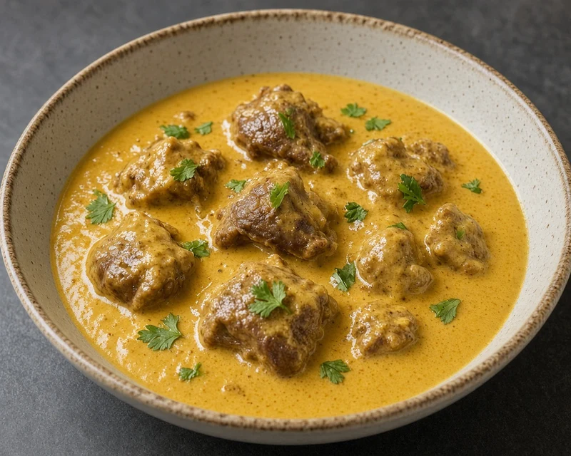 Mango Lamb cooked with onions, tomatoes, garlic, ginger and spices at Darbar Restaurant Warman