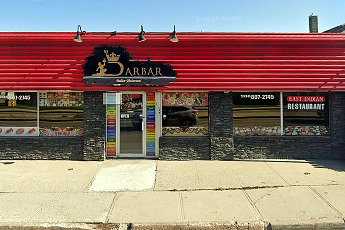 Storefront of Darbar Restaurant Regina at 428 Victoria Ave, Regina, SK